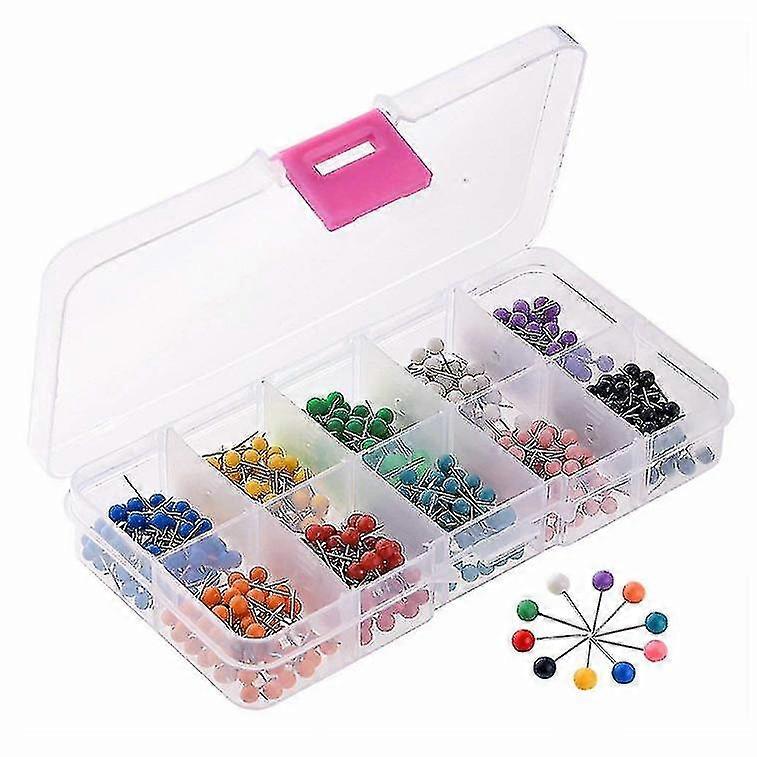 500 Pcs Map Push Pins with Plastic Round Heads and Steel Points, Suitable for Various Map Uses and Ideal as a Gift