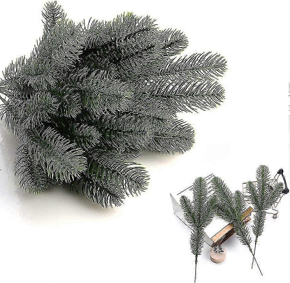 30 Pcs Artificial Pine Branches - 28cm Garland Green Plants Pine Needles