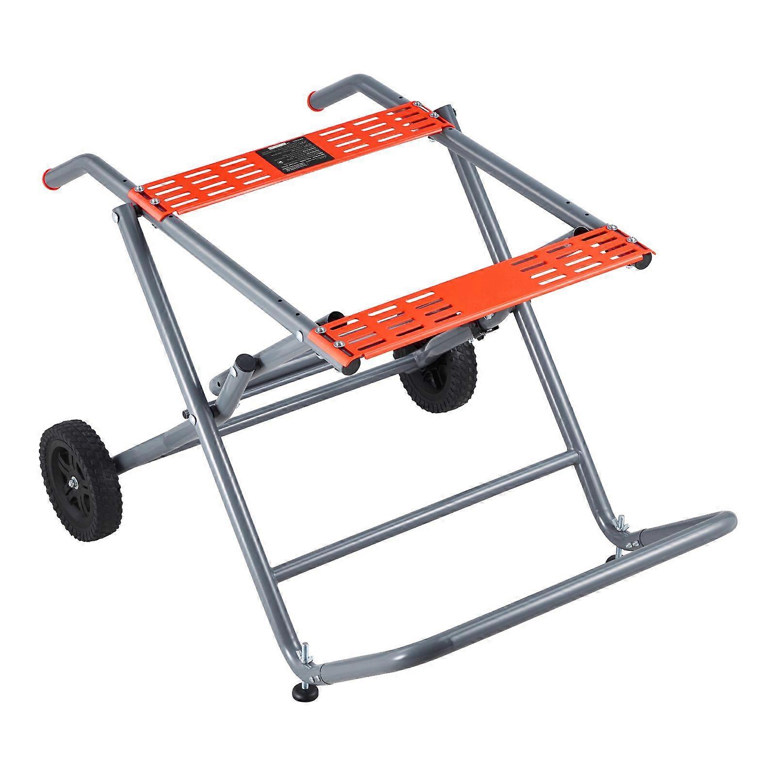 Portable Table Saw Stand, 350 lbs Load Capacity, Rolling Foldable Table Saw Table with 8 Inches Rubber Wheels, Heavy Duty Construction