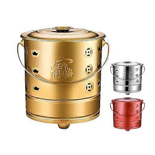 Stainless Steel Burn Barrel with Vent Hole and Handle (30x26.5cm)