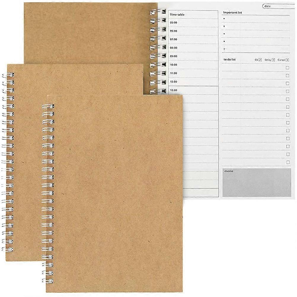 2pcs Vintage Style Daily Schedule Notebooks for Planning, Note Taking & Travel – Memo Pads for Personal Use & Gifting