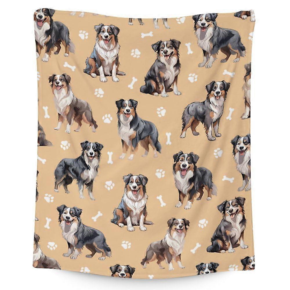 Dog Blanket Soft, Plush, Warm, 101.6 x 127 cm, Small Couch Throw, Gray Pet Blanket Gift for Dog Lovers