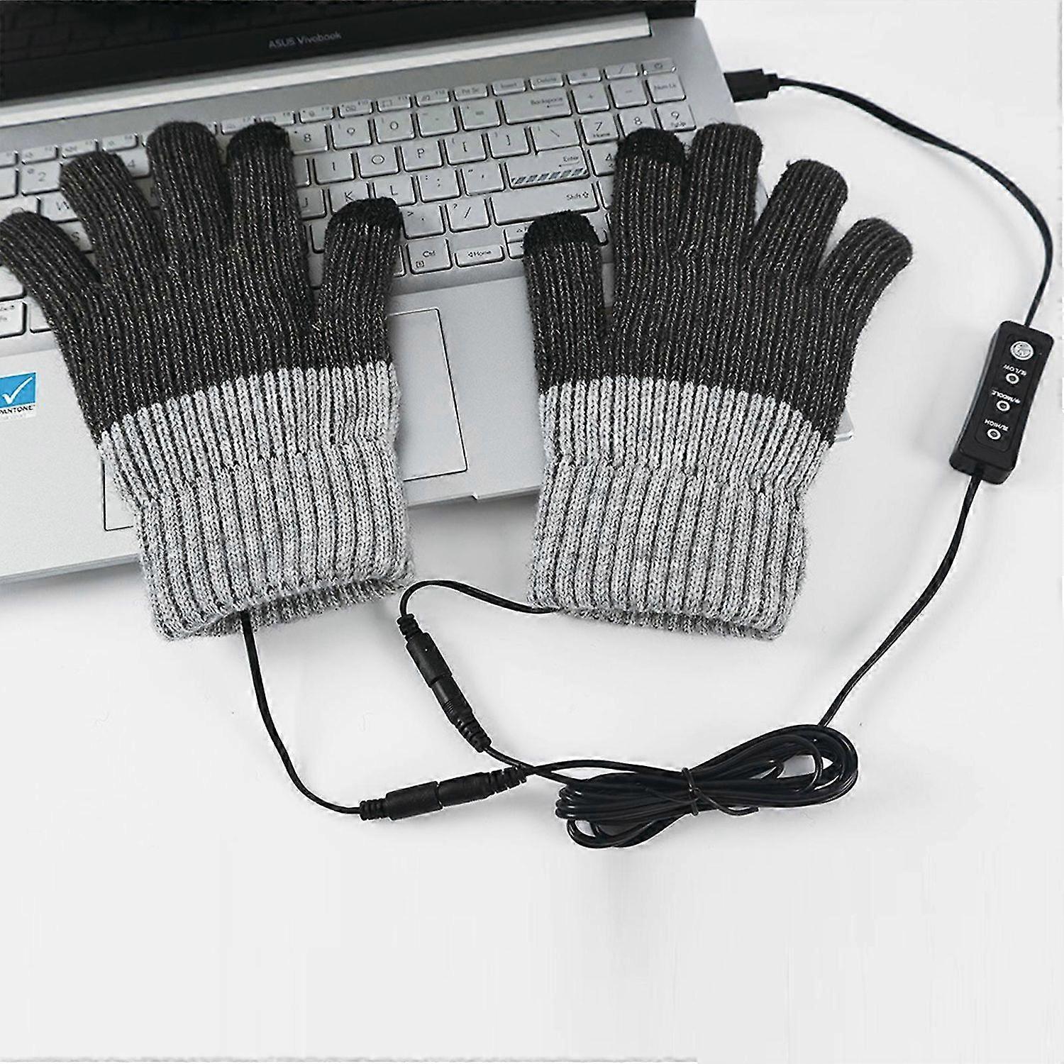 USB Heated Gloves, Warm Winter Heated Gloves with 3 Adjustable Temperature Electric Touchscreen Glov