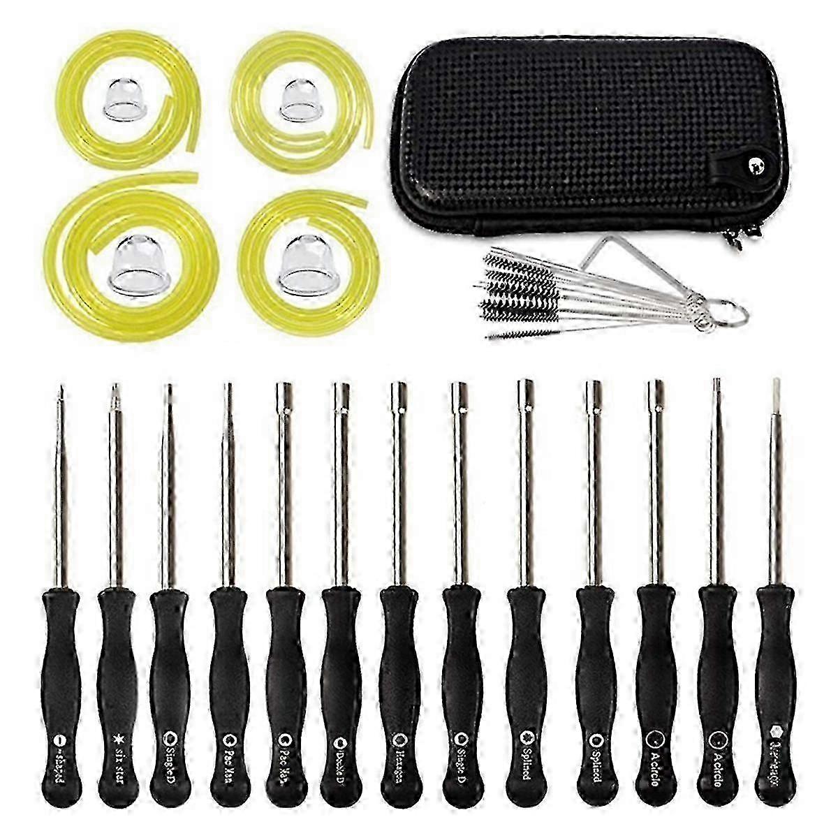 Carburetor Screwdriver Adjustment Cleaning Brush Tool Set Kit for 2-Cycle Small Engine Trimmer Weed js