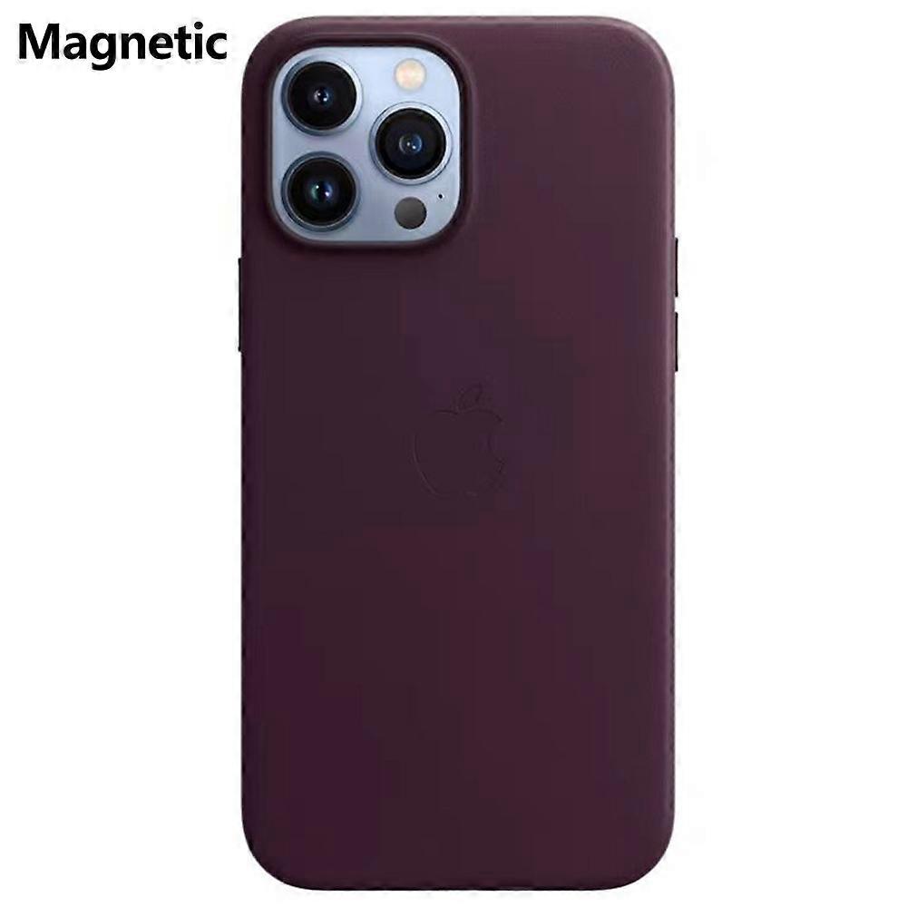 Coque V7B pour iPhone 13 Pro Max compatible avec MagSafe PU + PC Phone H5U avec logo - Foncé