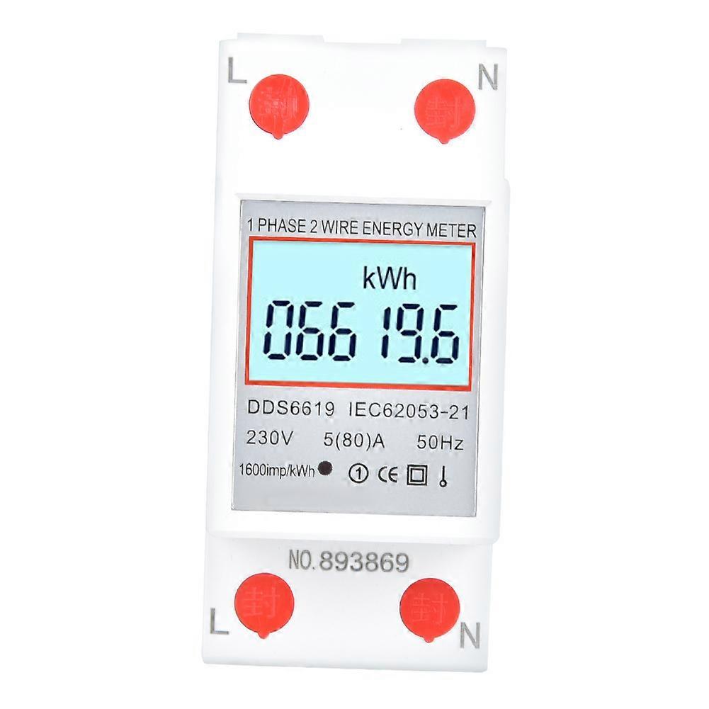 DDS6619 SinglePhase Energy Meter DIN Rail 2P Power Meter with Backlight