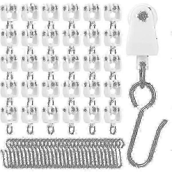 30 Pcs Curtain Gliders With Hooks For Curtain Tracks Carrier Rollers And Hooks For Curtain Rails hwy