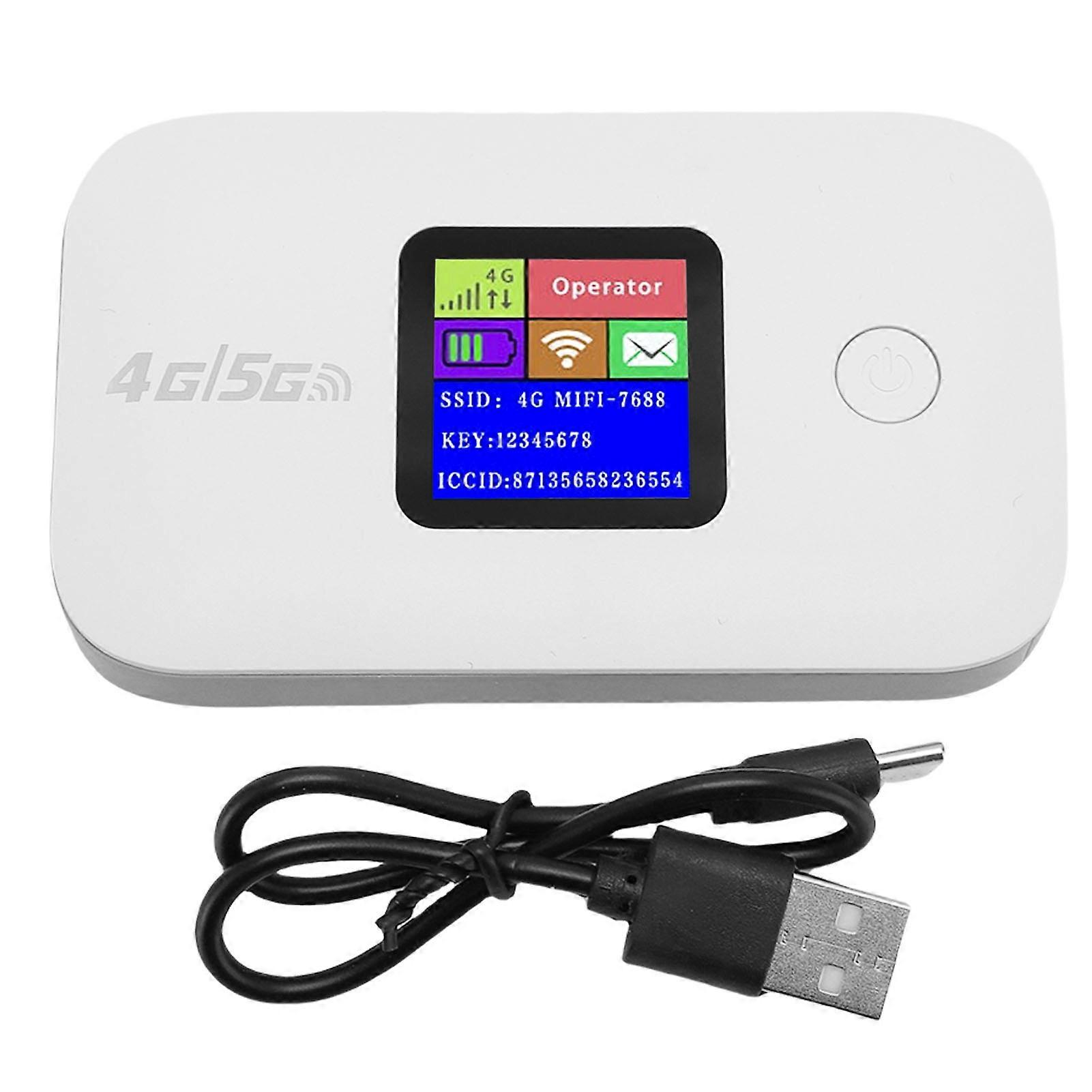 Portable Wireless WiFi Router: High-Speed 4G/5G LTE Hotspot with SIM Slot & Display