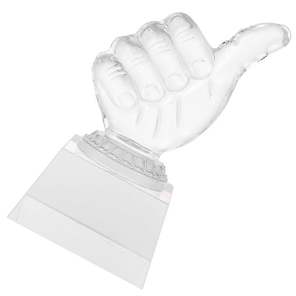 Hand Shaped Crystal Trophy Award Transparent Sports Prize Decor Durable Multi Function Display For Festivals Home Decoration