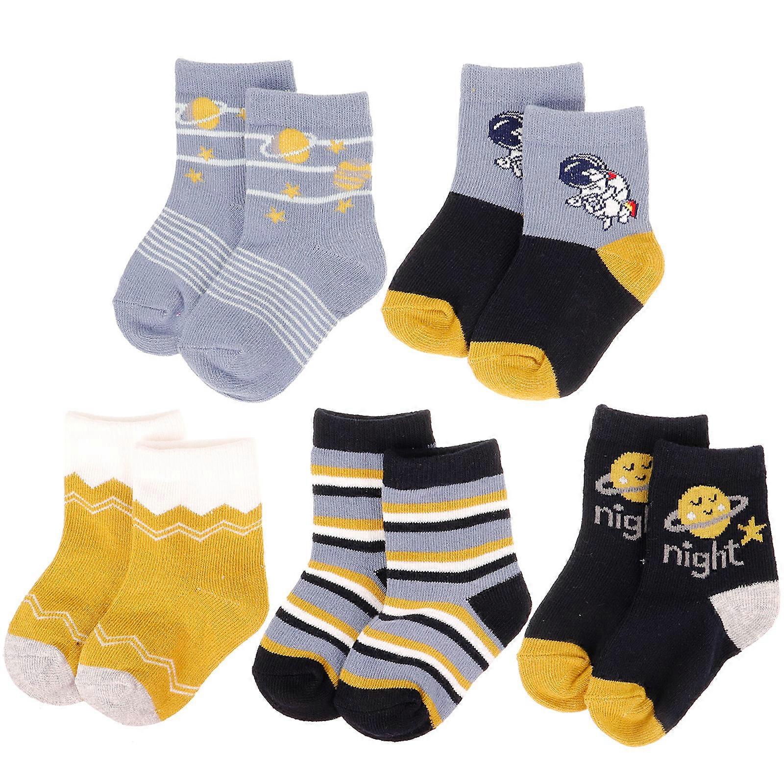 Toddler Cotton Socks Comfort Childrens Socks Girls 5 Pairs Assorted Color Classic Style