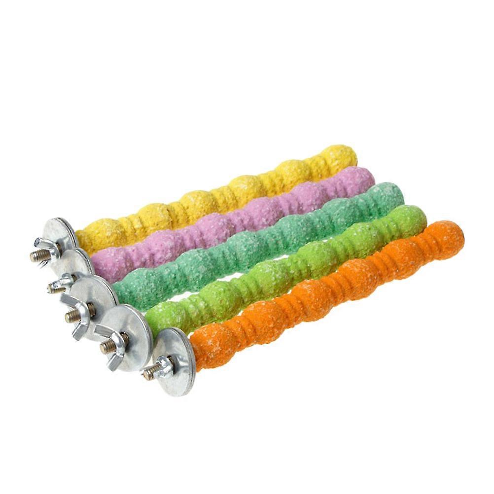 Durable Parrot Perch with Chewable Coating Safe Grinding Pole for Bird Claws and Beak Care, Easy to Attach Colorful Cage Perch for Parakeets