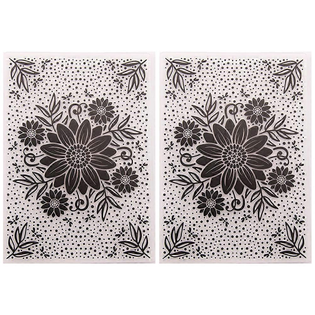 Embossing Stencil Template Plastic Folder Sun Flower Pattern DIY Craft Tool for Photo Album Decoration 2Pcs