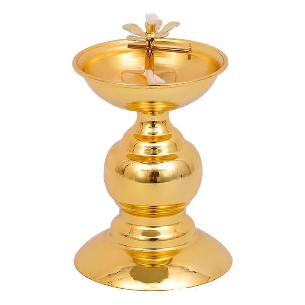 Alloy Lamp Holder for Oil Lamps - Edible Oil Butter Lamp for Home Use - Buddhist Accessories with Always Burning Feature