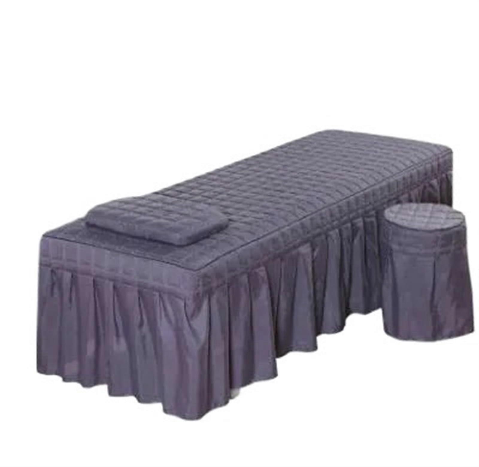 Massage table fitted sheet with face hole, 1 piece, solid mattress, skinfriendly (Blue)
