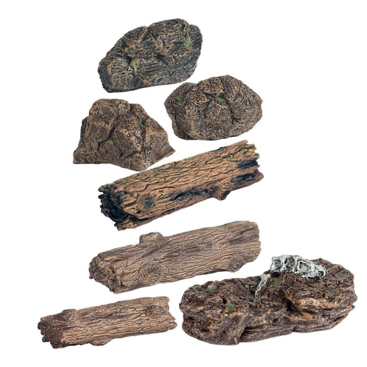 7piece artificial stone models for mini realistic microlandscape decorations for garden projects and DIY crafts