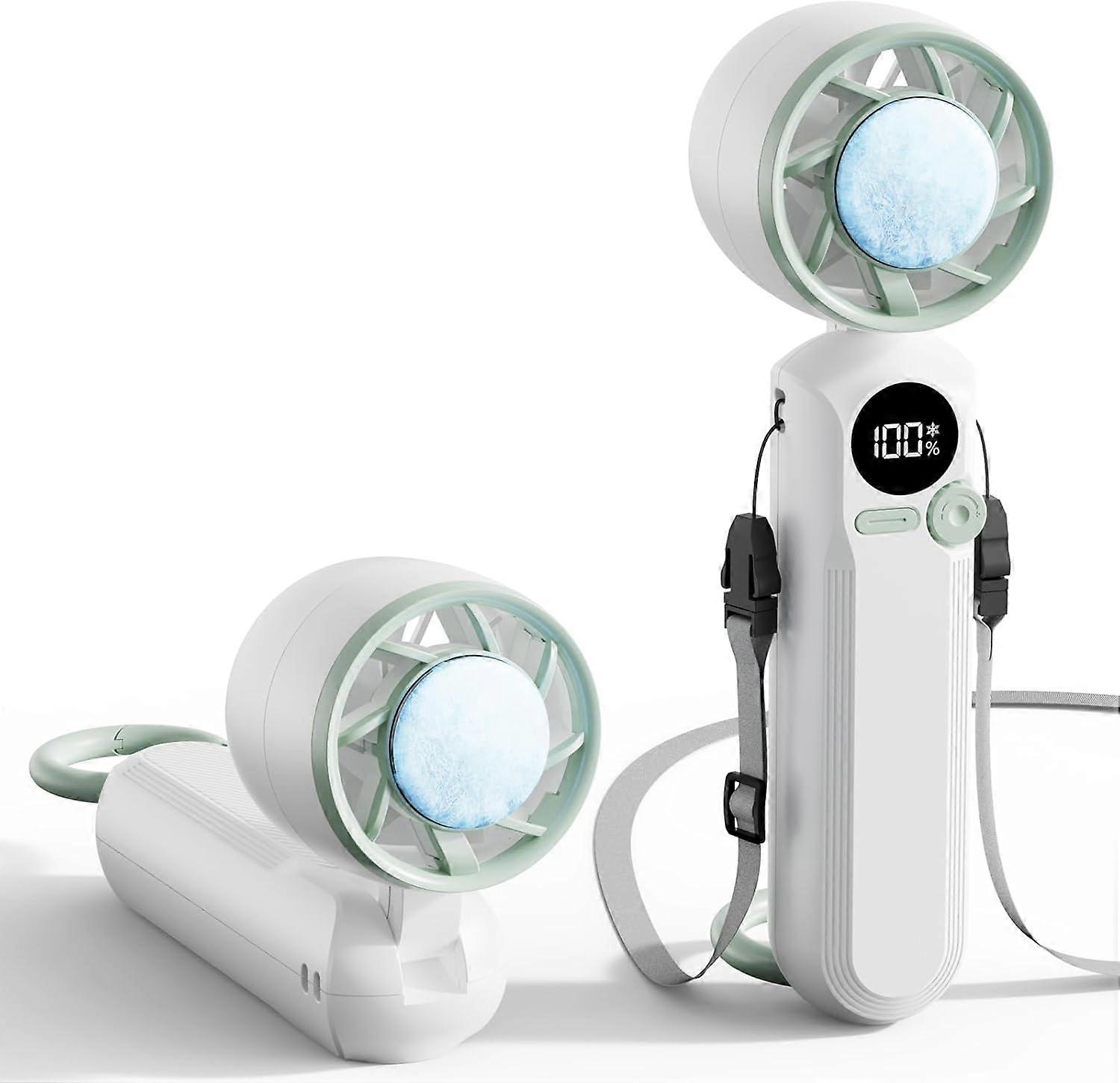 Portable Handheld Fan with Cooling Plate, 1-100 Speed Foldable Mini Fan