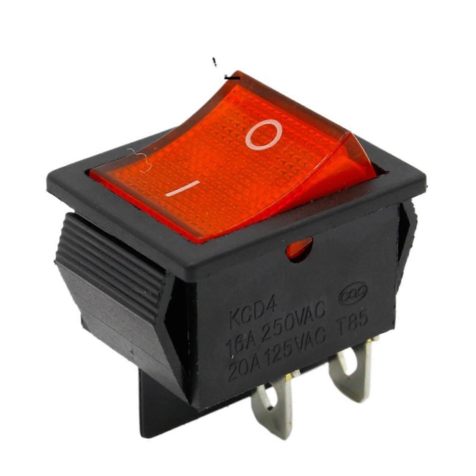 2Pcs/Lot Red 4 Pin Light On/Off Boat Button Switch 250V 16A AC AMP 125V/20A