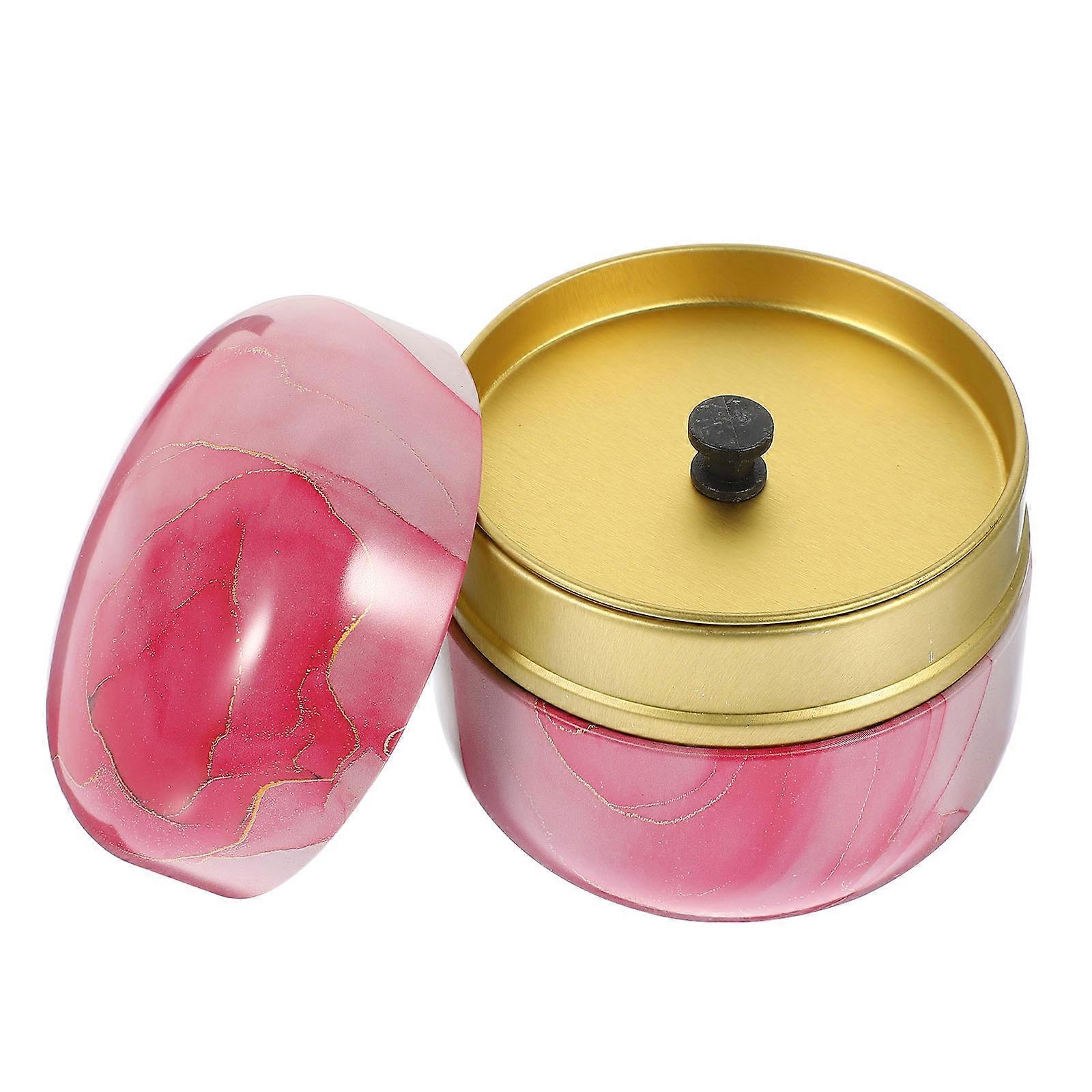 Pink Tinplate Storage Box for Dry Food and Tea Portable Japanese Style Keeps Fresh Longer