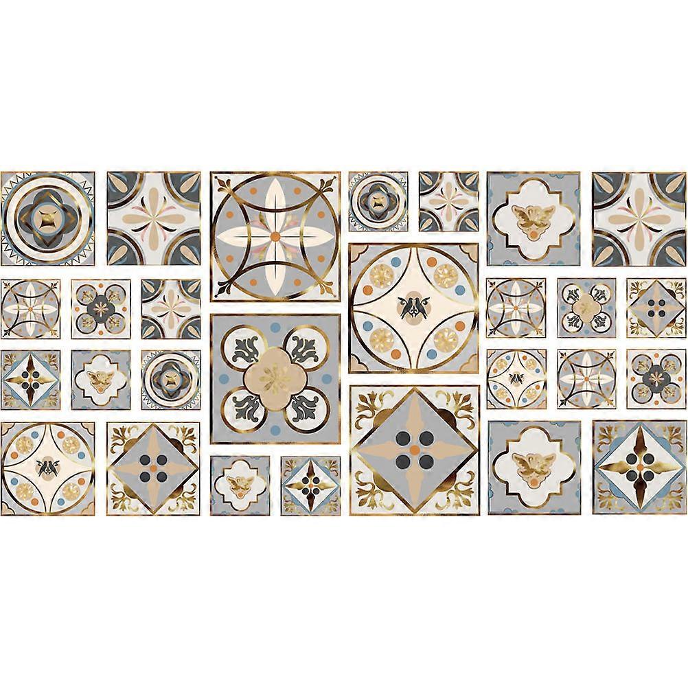 Oil-Proof Removable Tile Decals Easy to Clean Reusable Home Decoration Style Bathroom 15x15cm 28Pcs