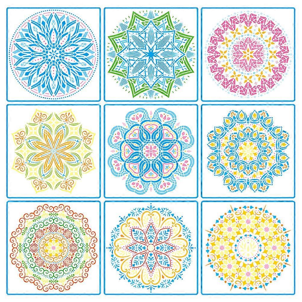 Painting Templates Stencils For Artists Homeowners Meticulous Workmanship Good Detail Processing 30X30cm White 9 Sheets