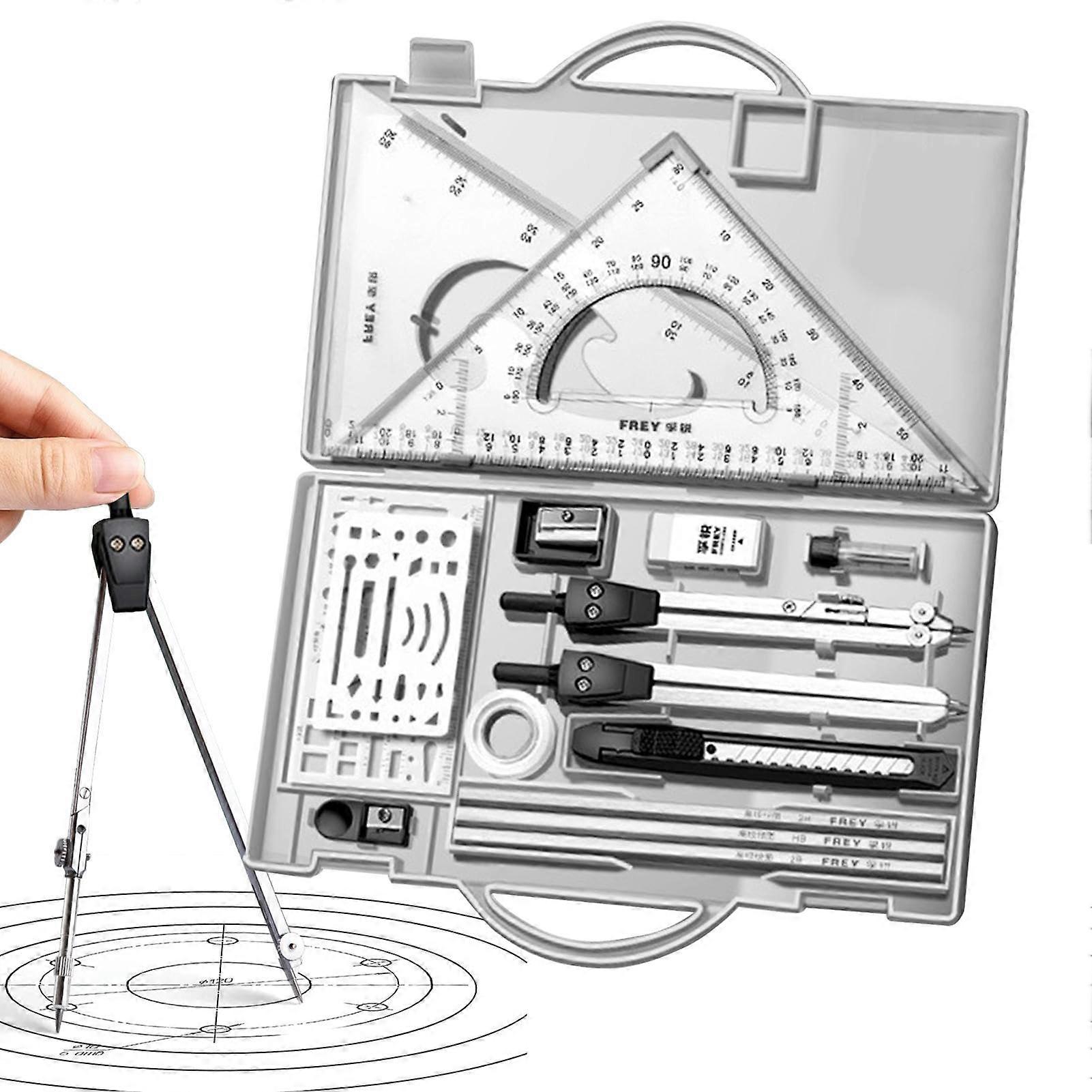 Compass set, protractor and geometry drawing tool set Compass and protractor set