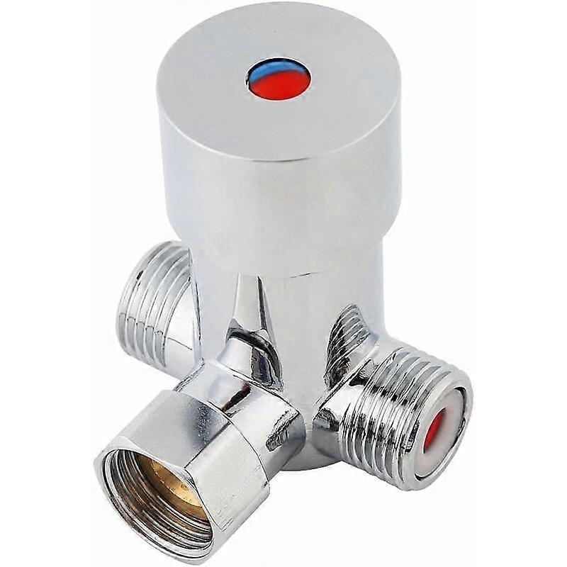 G1/2 Hot Cold Water Mixing Valve Thermostatic Mixer Temperature Control for Automatic Faucet Brass