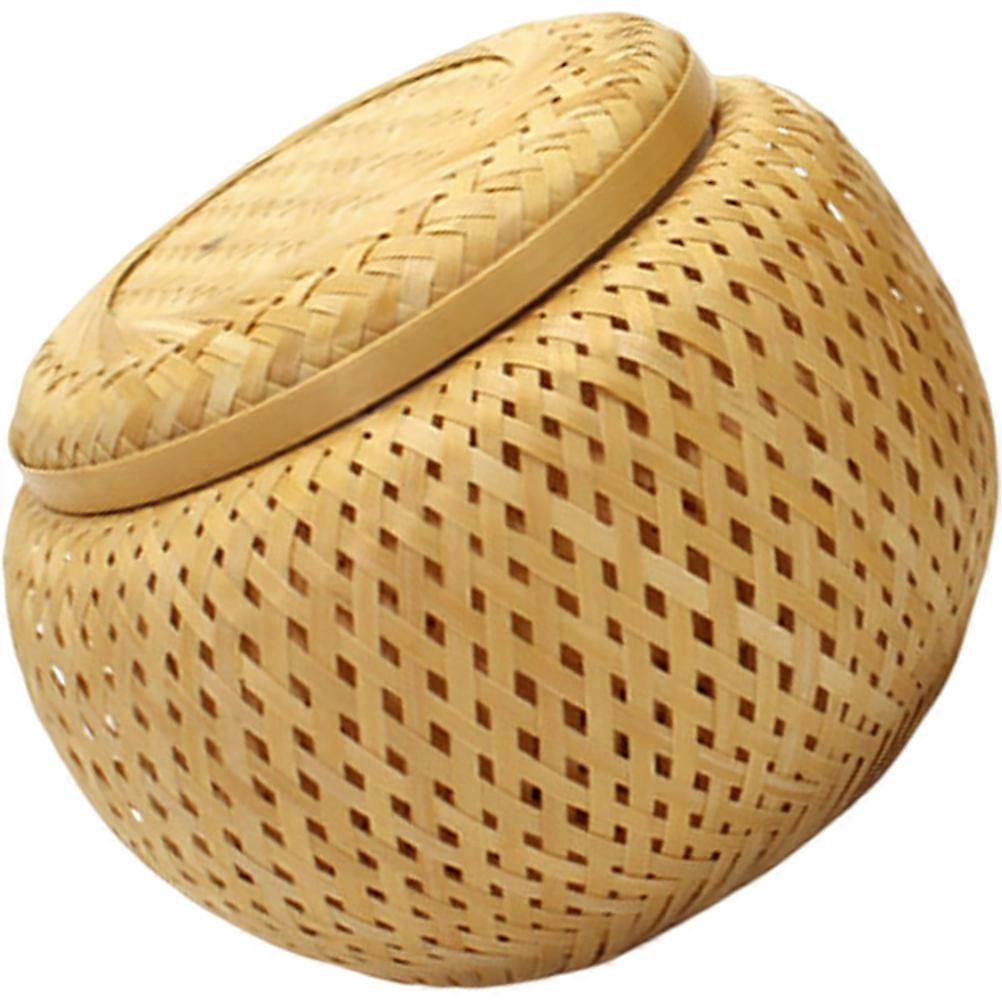 Tea Bamboo Jar Sealed Kitchen Organization D10X8CM Elegant 1Set