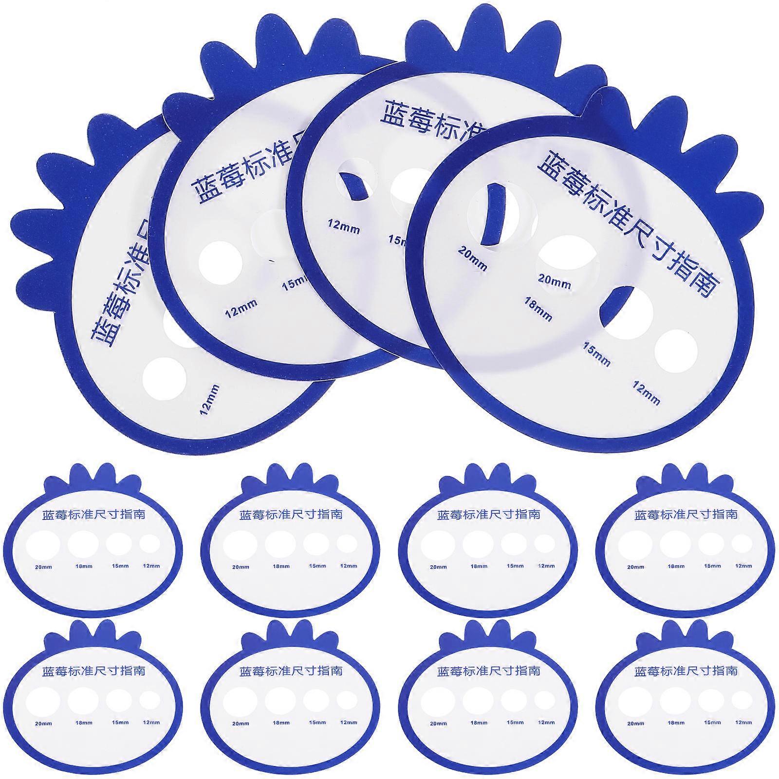 Blueberry Measuring Card for Diameter Measurement Made of Durable PP Material Blue Color 12pcs