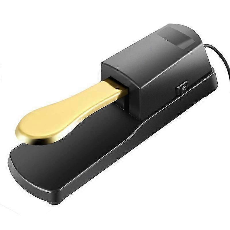 Keyboard Sustain Pedal Foot Pedal with Polarity Switch Piano Keyboard Foot Damper, Gold