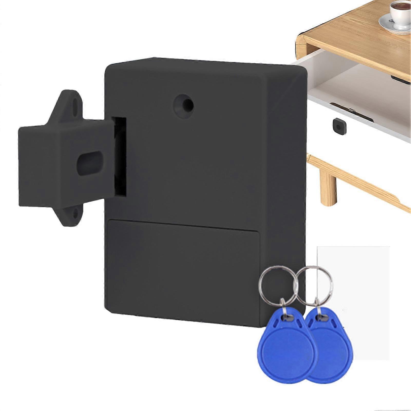Smart Security Supplies Keyless Cabinet Door Lock with 2 Key Cards, Black