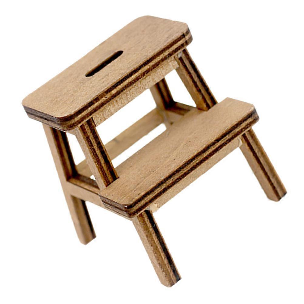 Brown Mini Wood Stool Model for Decoration with Natural Texture Design and Smooth Surface 1.5 inch
