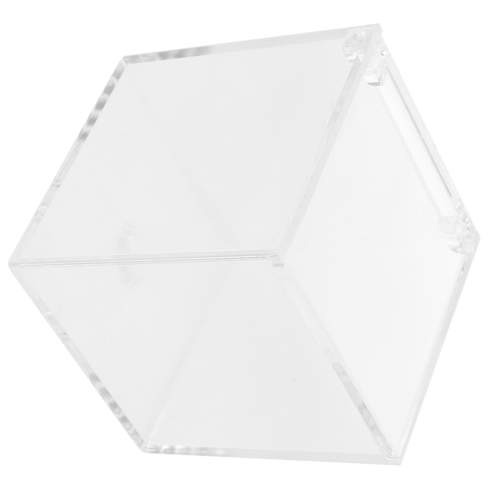 Doll Storage Acrylic Display Case For Home Decoration Collectible Display 8X8X8CM Transparent Box 1Pcs