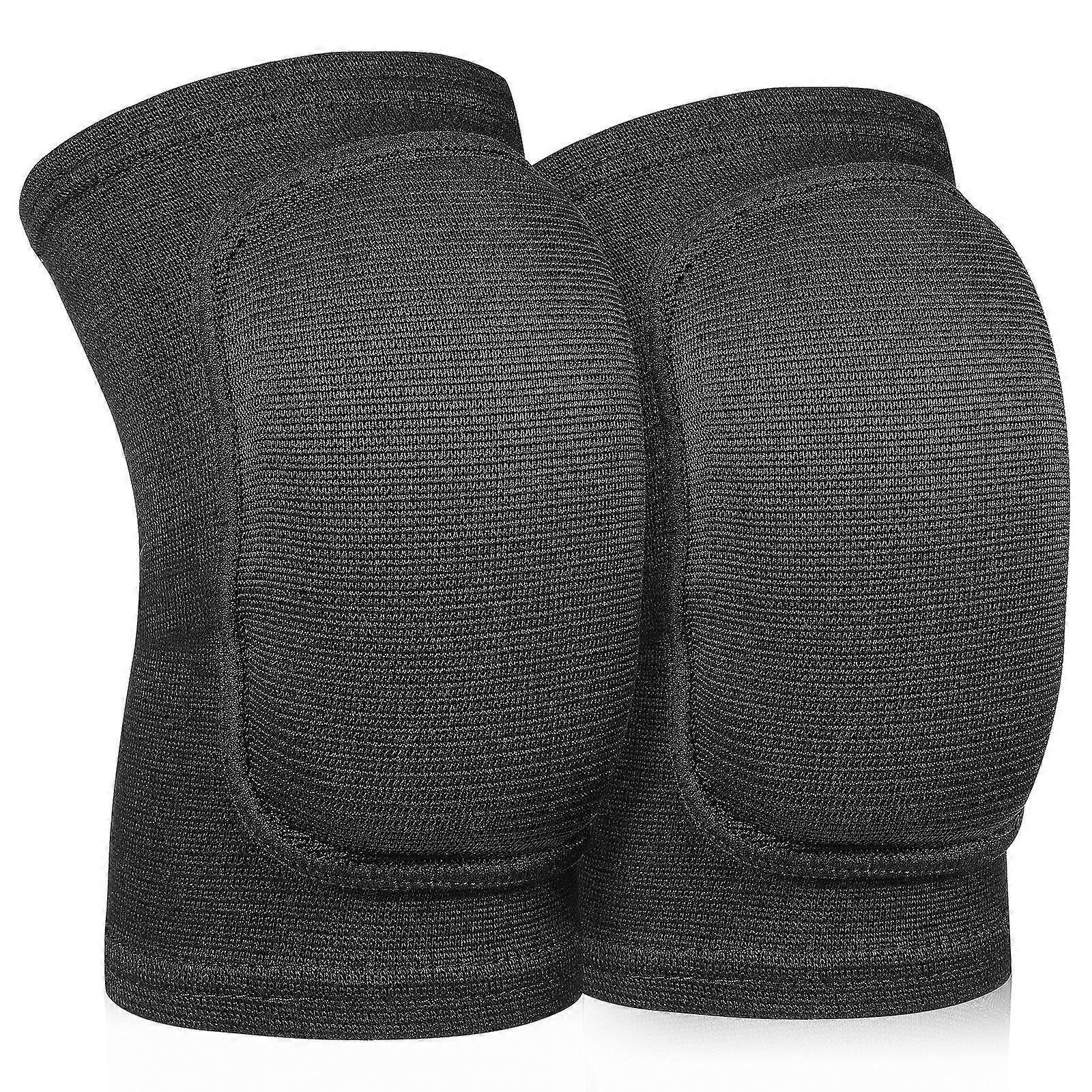 Black Knee Pads for Protection MultiFunctional Sports Use Comfortable Fit Polyester Fiber Size