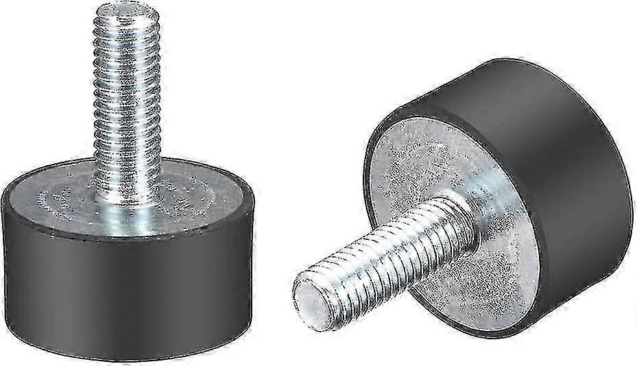 2 Pieces M8 Threaded Vibration Isolation Cylindrical Shock Absorbing Mounts 30x15mm RubberEdition 0724
