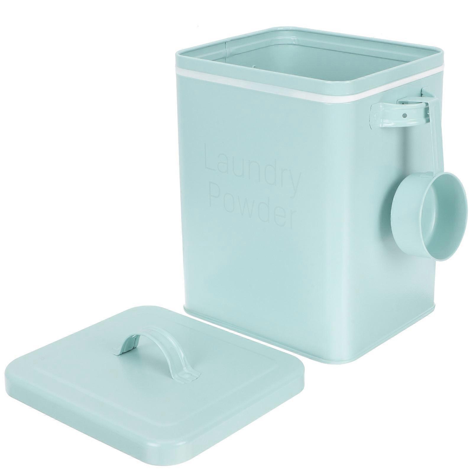 Sturdy Portable Laundry Powder Container with Lid and Scoop for Home Storage of Detergent, Pet Food, and More
