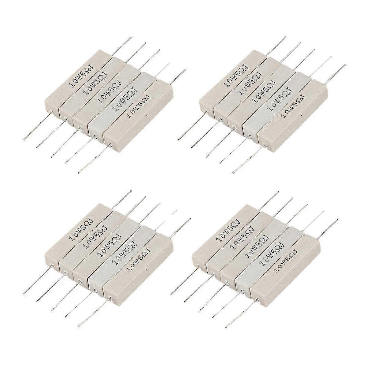5pcs Wirewound Ceramic Cement Resistor 5 Ohm 10W Watt 5%