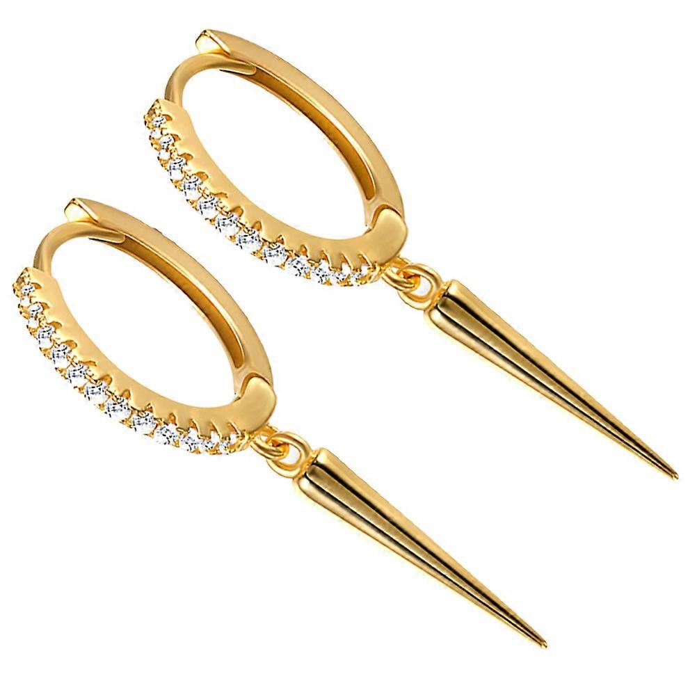 It looks like you're working on a product title or description for **sterling silver geometric earrings with zirconia**! Here's a polished and