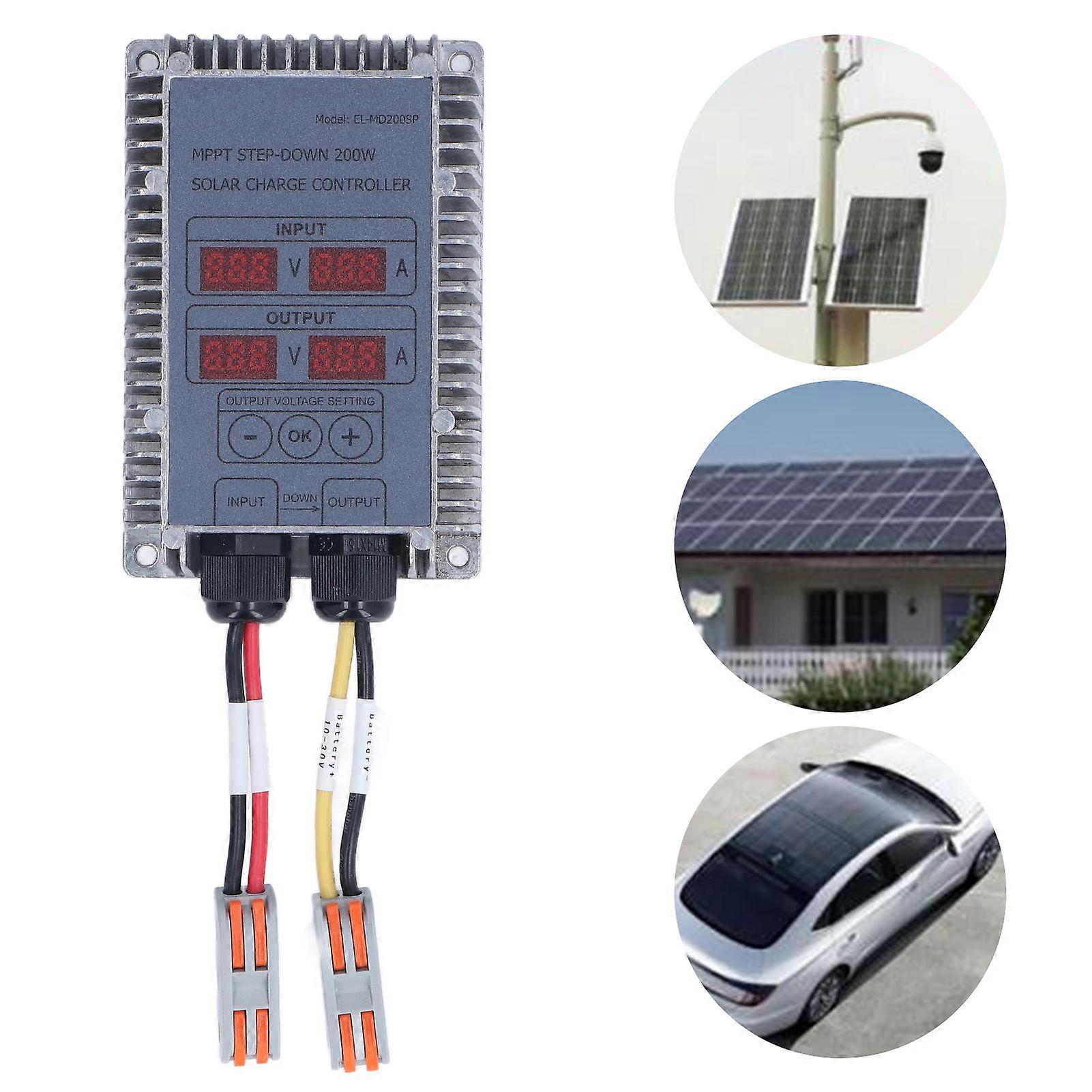 Solar Charge Controller MPPT Buck Charging 10‑30V Adjustable Control for Battery 300W 