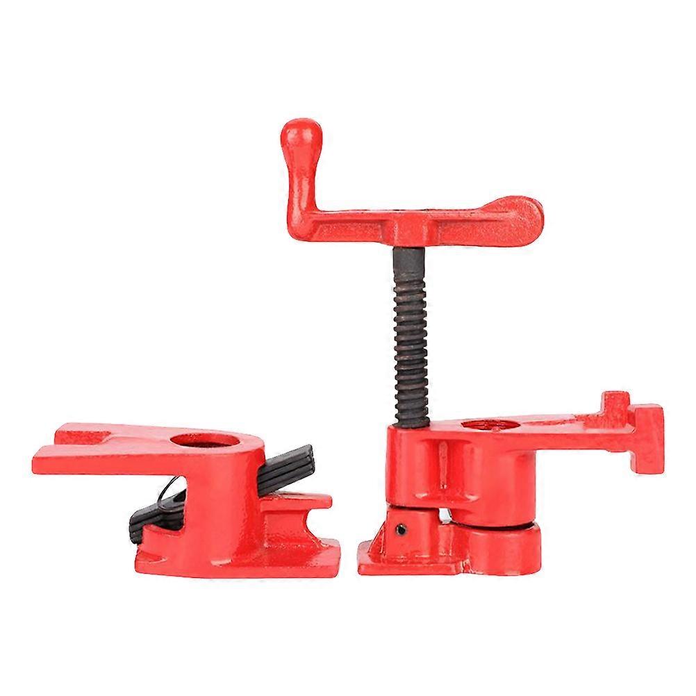 Practical Steel Woodworking Clamp Set for Wood Gluing in Red 1/2" Pipe Clamps