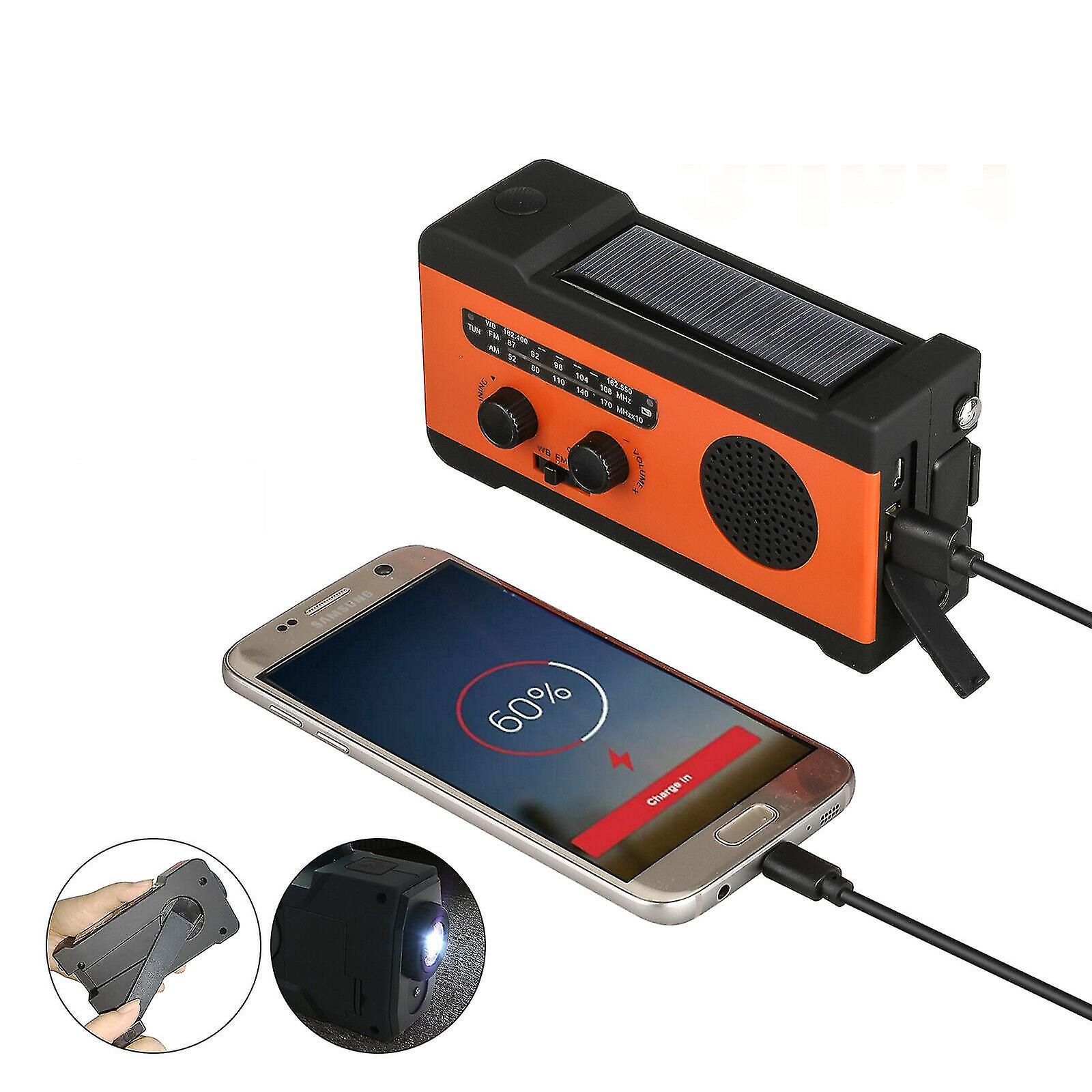 Emergenza Solare Am / fm Meteo Radio Allarme Torcia Elettrica