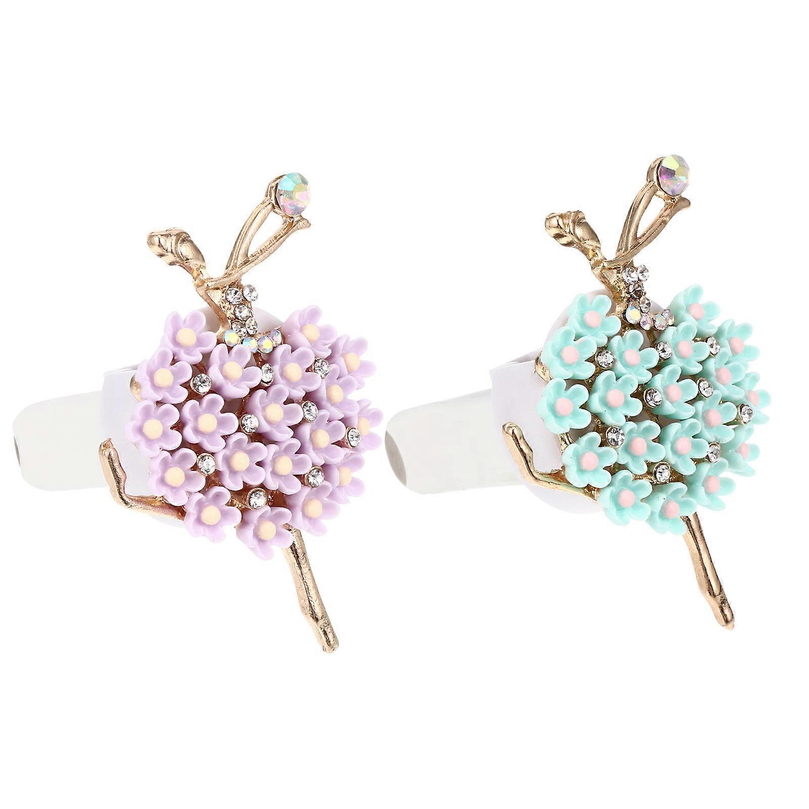 2 Pcs Diamond Ballet Girl Car Vent Perfume Clip for Aroma Diffuser in Assorted Color