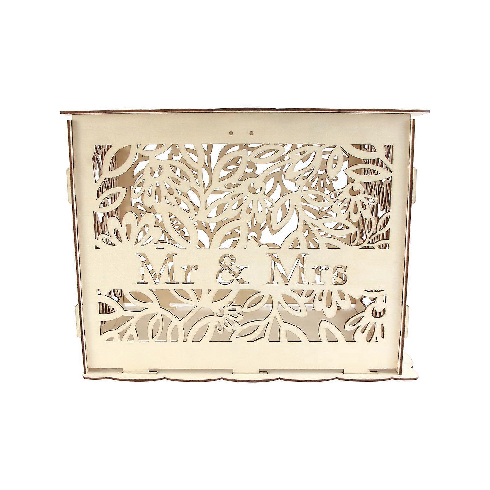 Golden Plastic Wedding Card Box with for Storage Use 7.1 Inches
