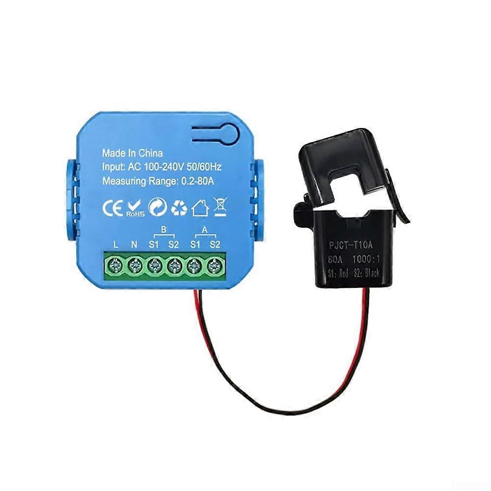 For Smart Energy Meter with Clamp to Measure Voltage, Current and Power Factor in Real Time (Blue 1CT)