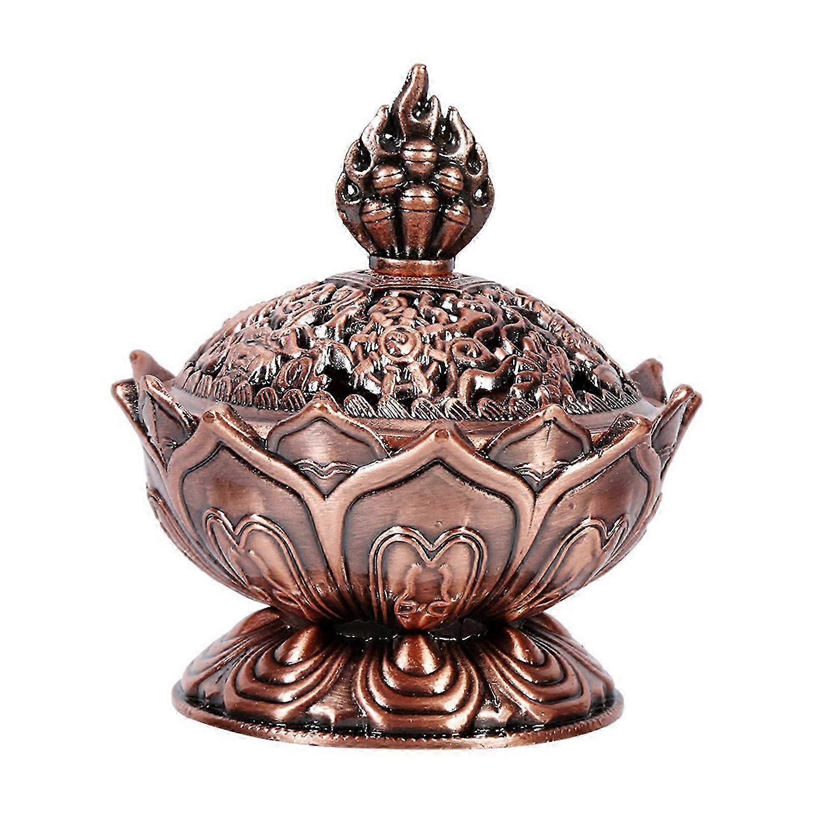 Retro Lotus Incense Burner - Decorative Crafts for Reflux Smoke Incense with Elegant Design for Home Decor & Relaxation