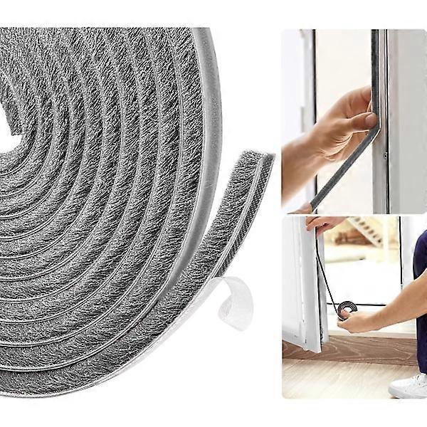 DraAt Excluder For Doors, Draft Shield For Windows, 5 M(L) x 9 mm(W) x 9mm(T) Self-Adhesive Brush Strip Air Stop