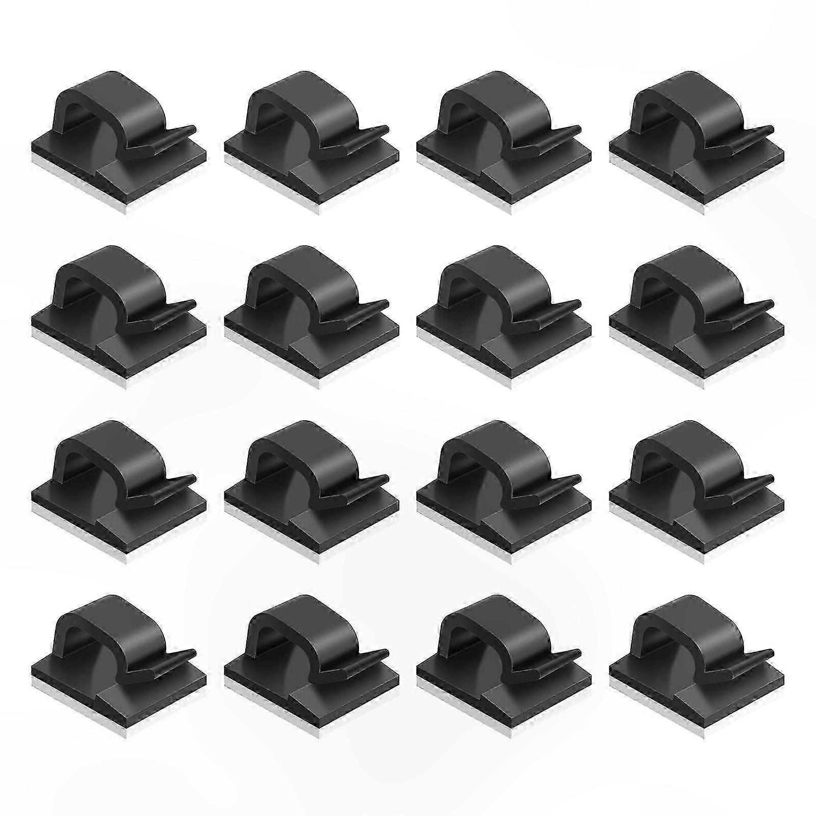 100 Pack Black Self-Adhesive Cable Clips for Wire and Cord Organization