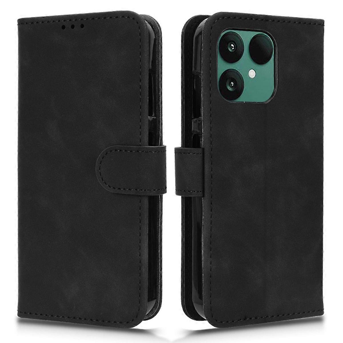 TKdaddy For Fairphone 6 Δερμάτινη θήκη Skin Feel Anti Drop Wallet Flip Κάλυμμα τηλεφώνου Μαύρο
