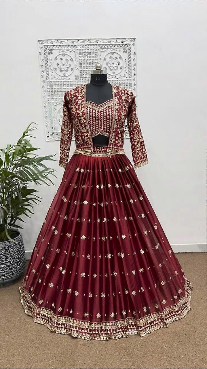Fab Zone Woman's Designer Lehenga Choli With Embroidery Sequence Work