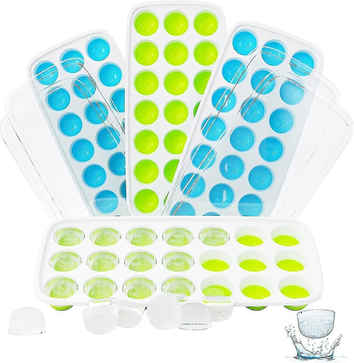 4 Silicone Ice Cube Trays With Lid | LFGB Certified, Easy to Use and Clean, Creative Play, High Quality