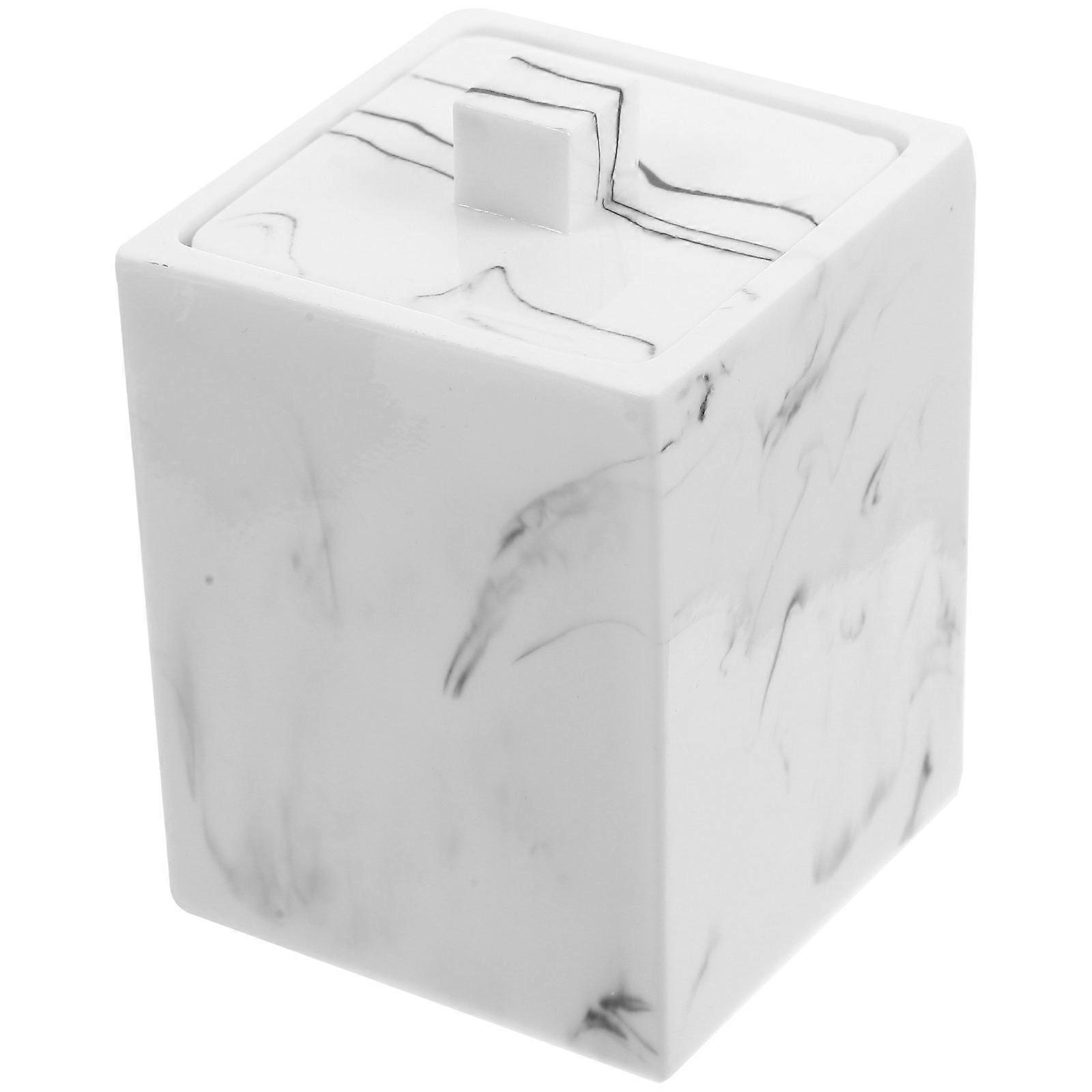 Cotton Swabs Holder Toothpick Resin Box 1 Set Storage Case for Household Use